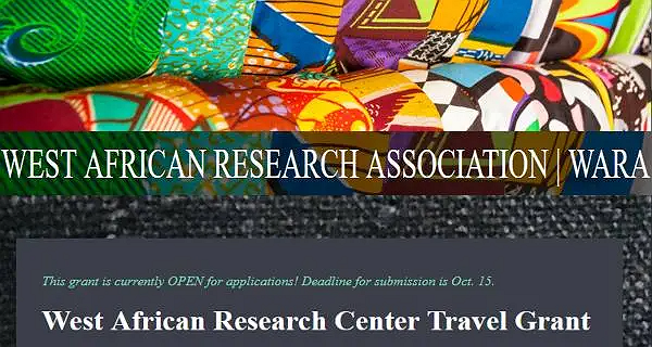 West African Research Center Travel Grant 2023 for Scholars and Graduate Students